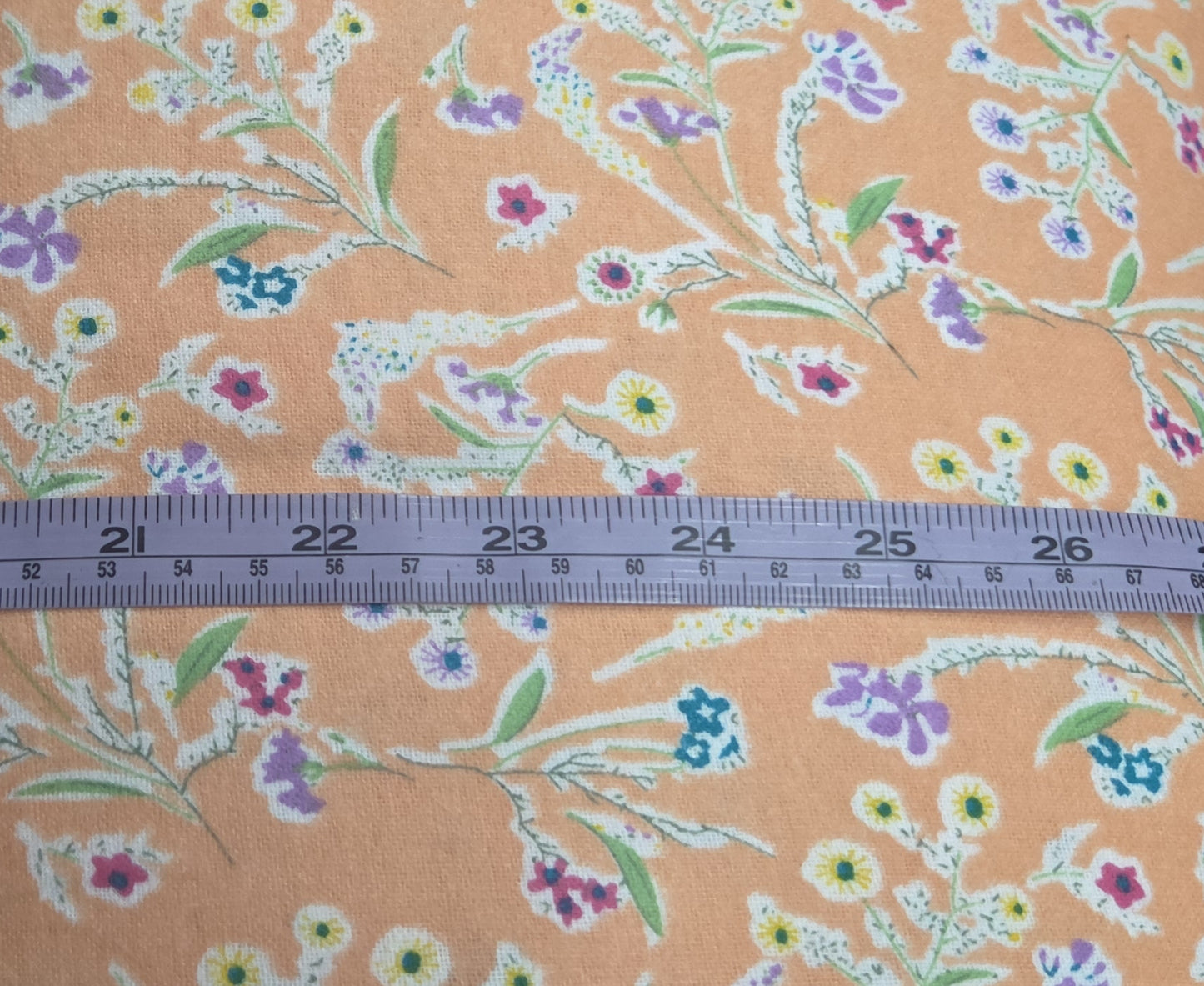 Floral Print on Peach ♥ Flannel