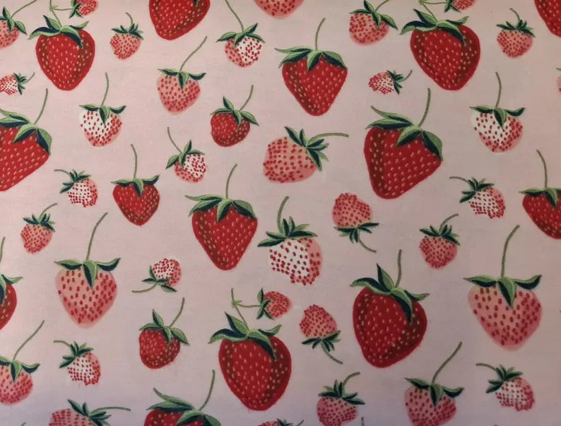 Strawberries on Pink ♥ Flannel