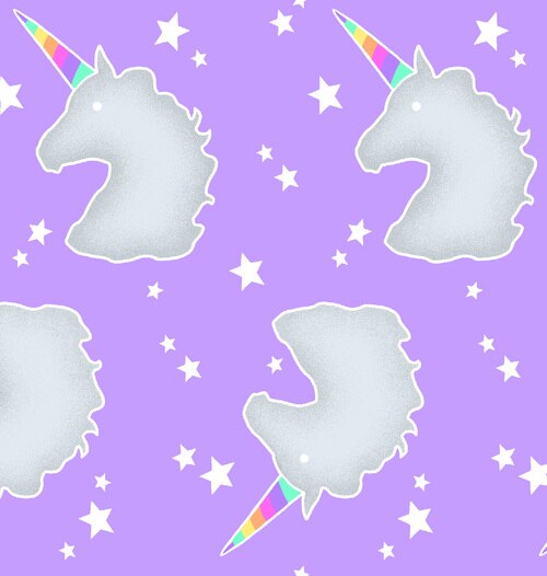 Unicorn Heads on Purple ♥ Flannel