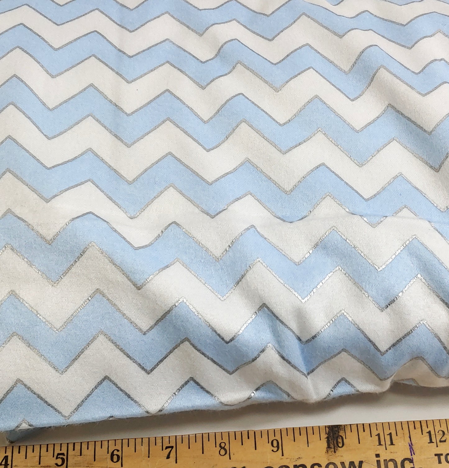 Metallic Chevron Blue ♥ Bamboo Flannel