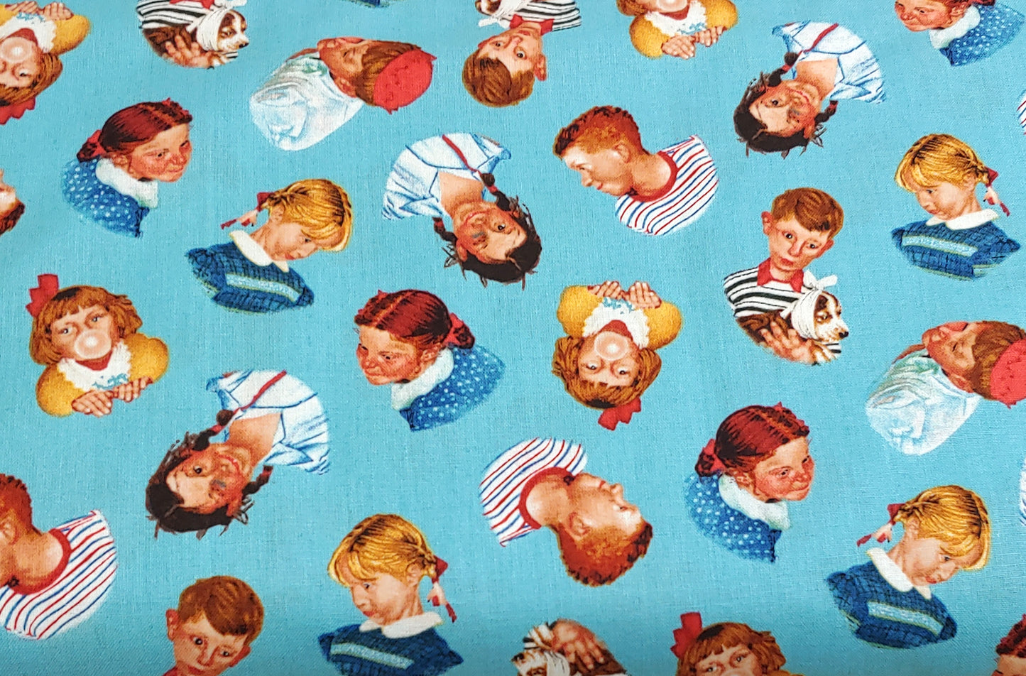 Norman Rockwell Saturday Evening Post Toss on Blue