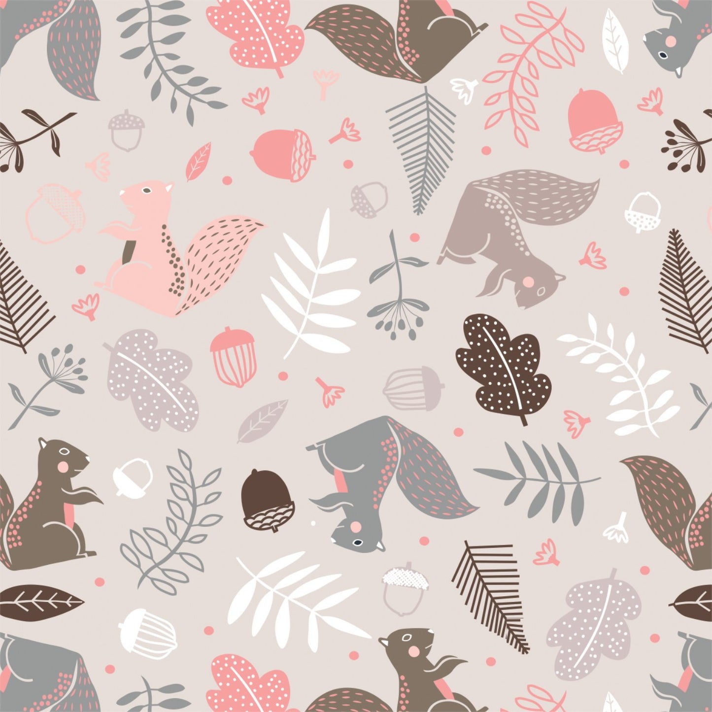 Forest Squirrels on Pink