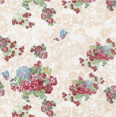 Japanese Floral on Peach