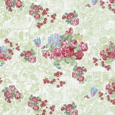 Japanese Floral on Dark Green