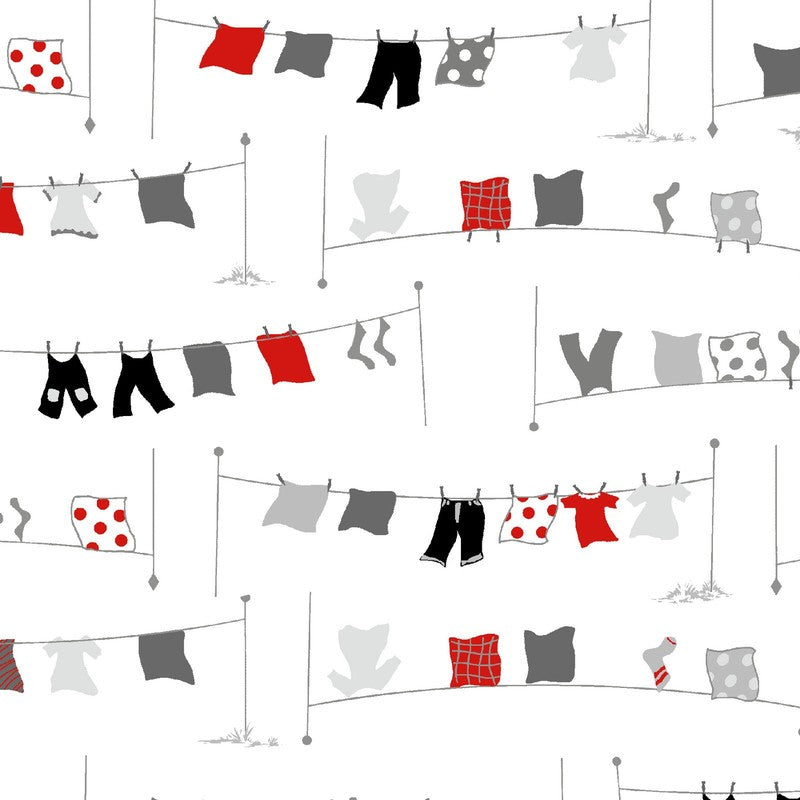 Clothesline on White