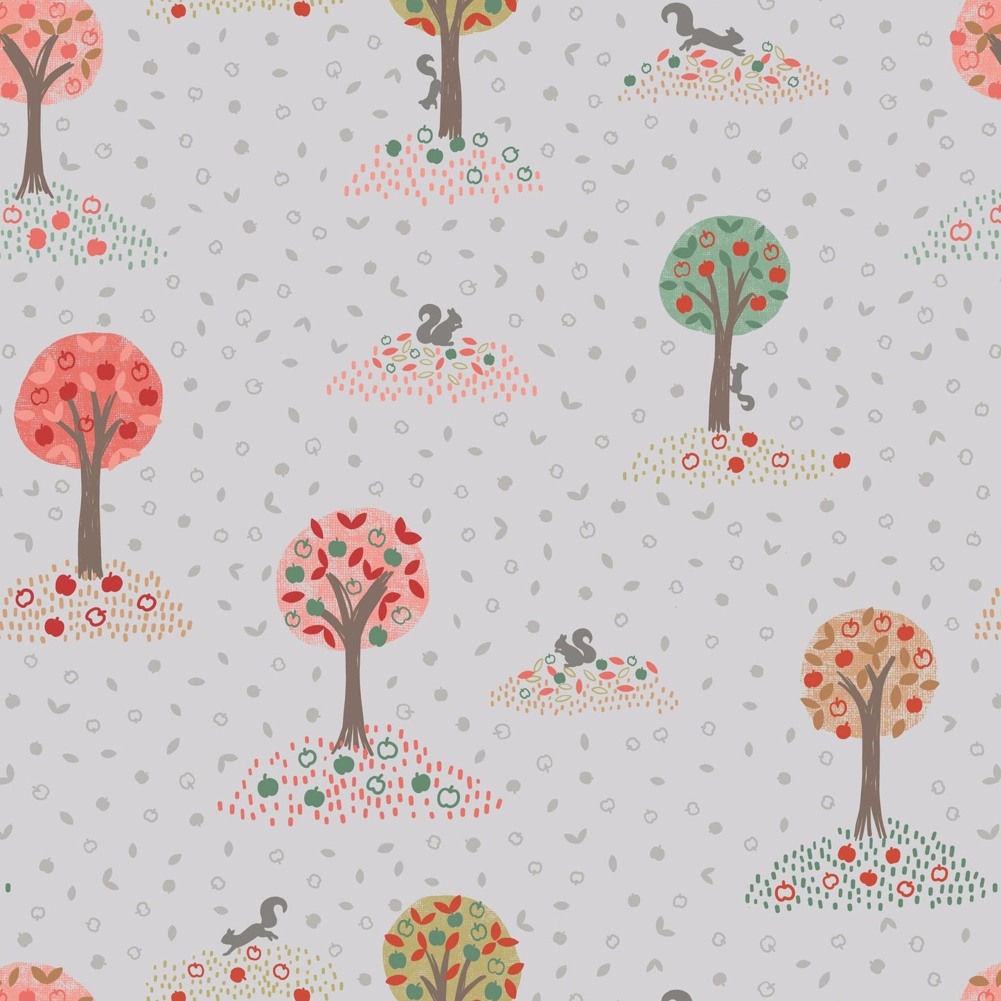 Country Field Trees on Gray