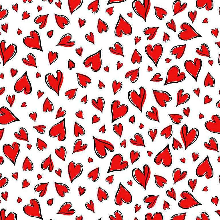 Hearts on White