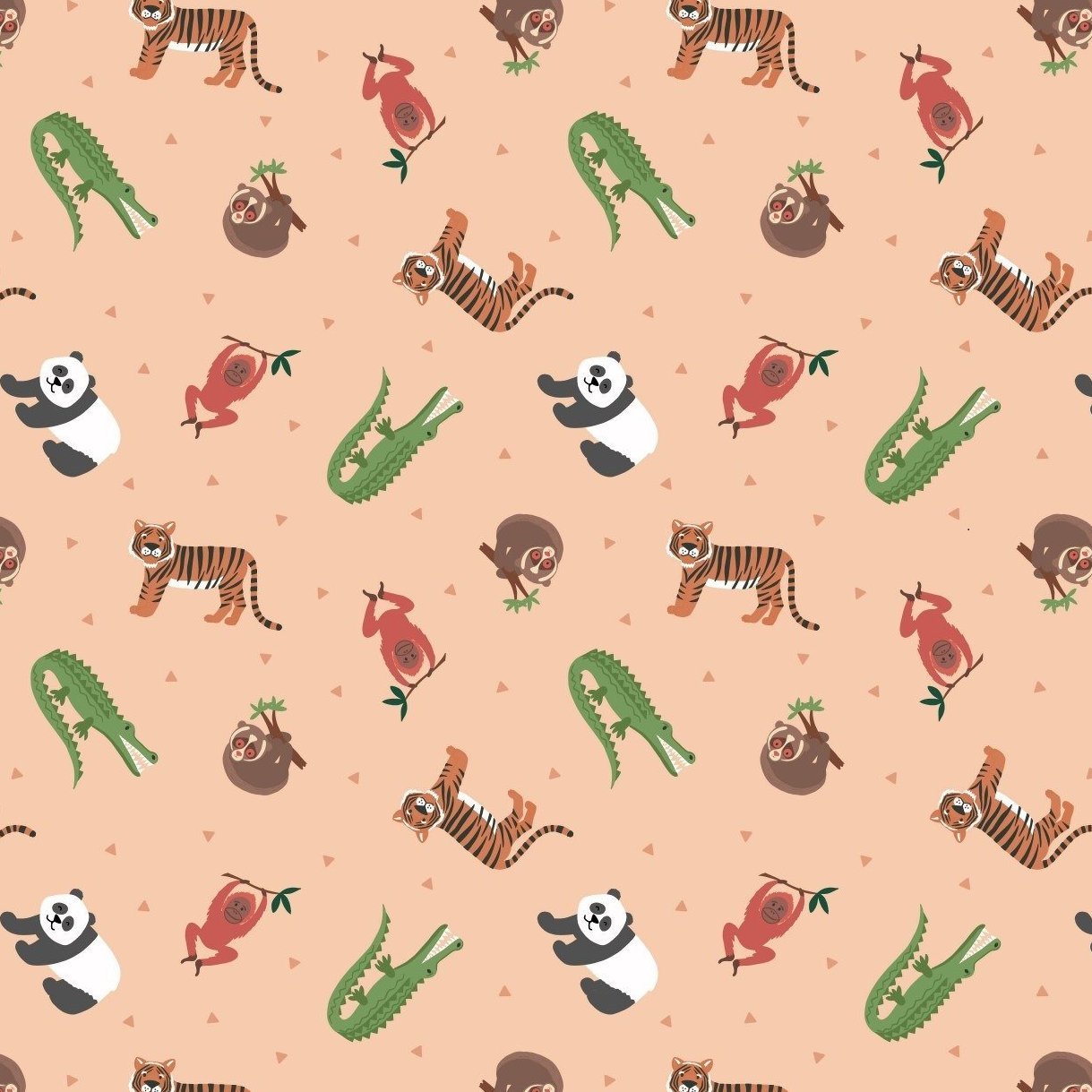 World Animals on Peach