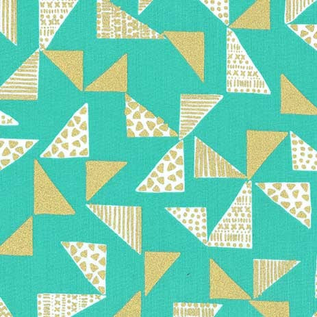 Luna Metallic Triangles on Aqua
