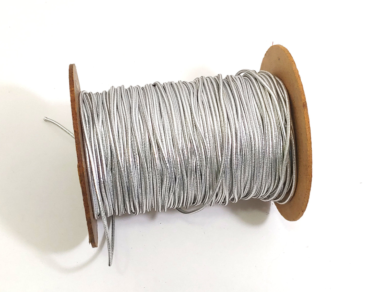 VINTAGE 3mm (1/8") wide round elastic in Silver (10 YDS) for general crafting