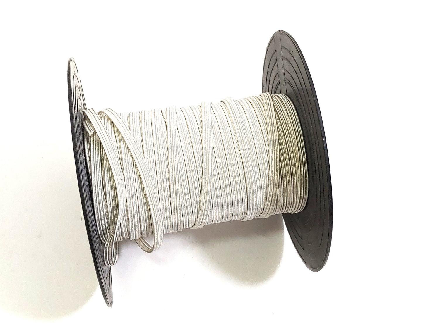 VINTAGE 6mm (1/4") wide braided elastic white (10 YDS) for general crafting