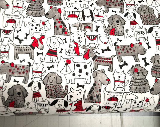 Sketch Dogs in Red/Black ♥ Flannel