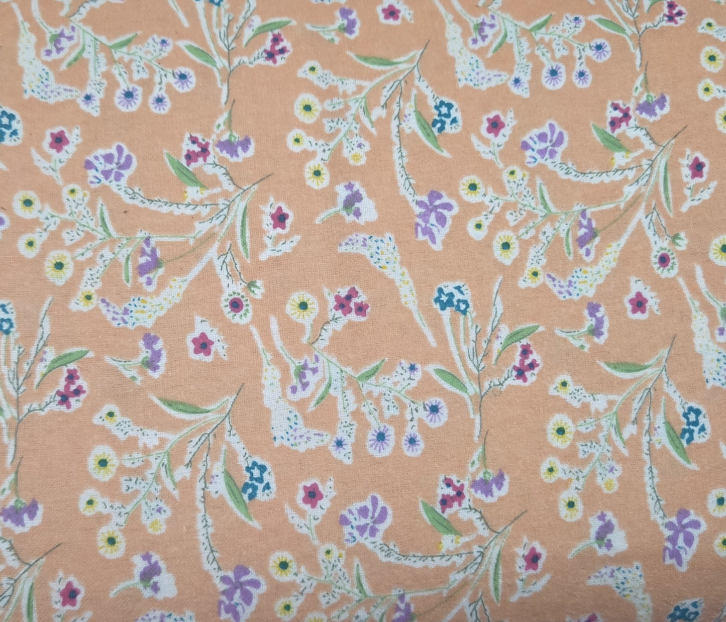 Floral Print on Peach ♥ Flannel