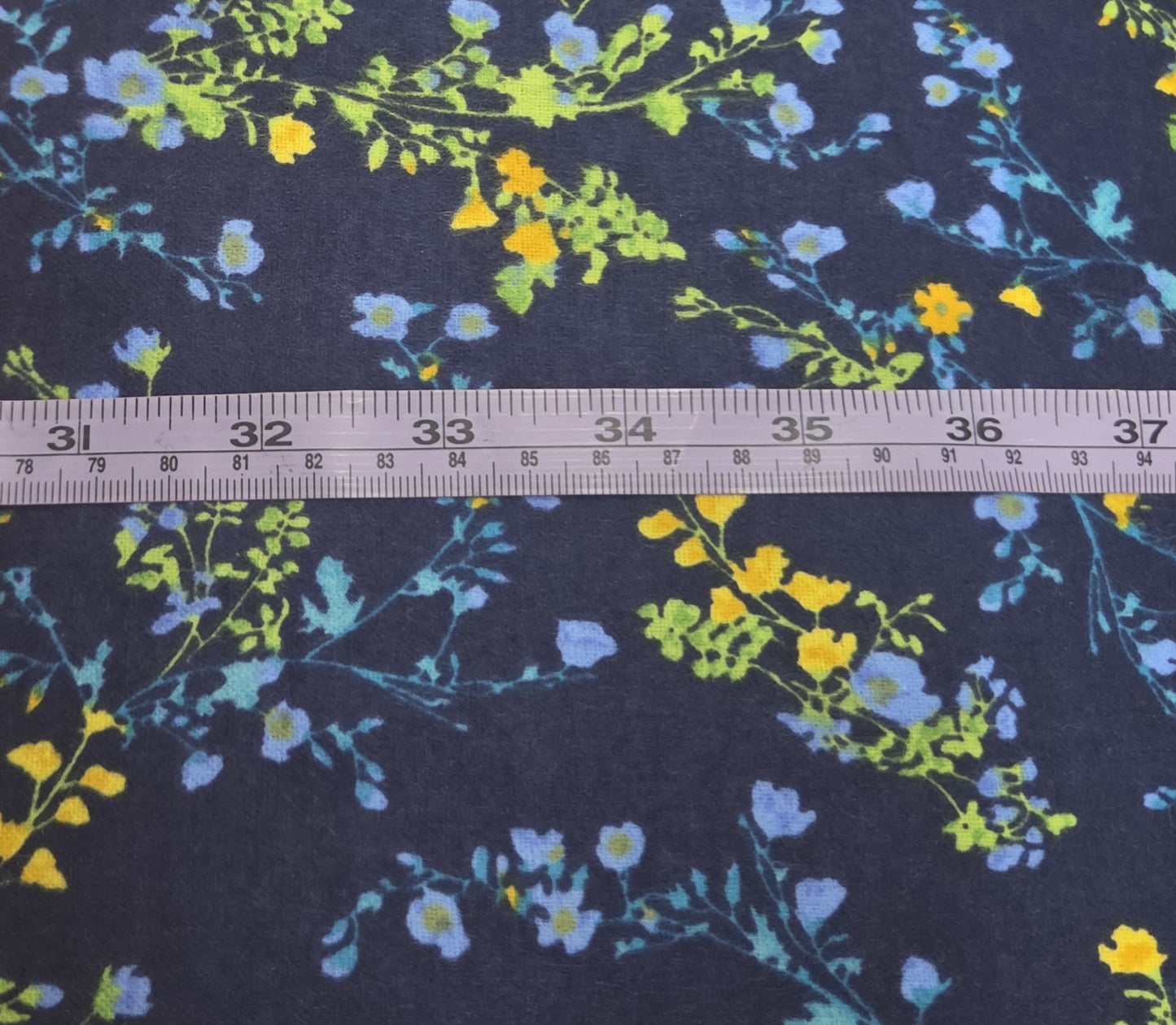Green & Yellow Floral on Navy ♥ Flannel