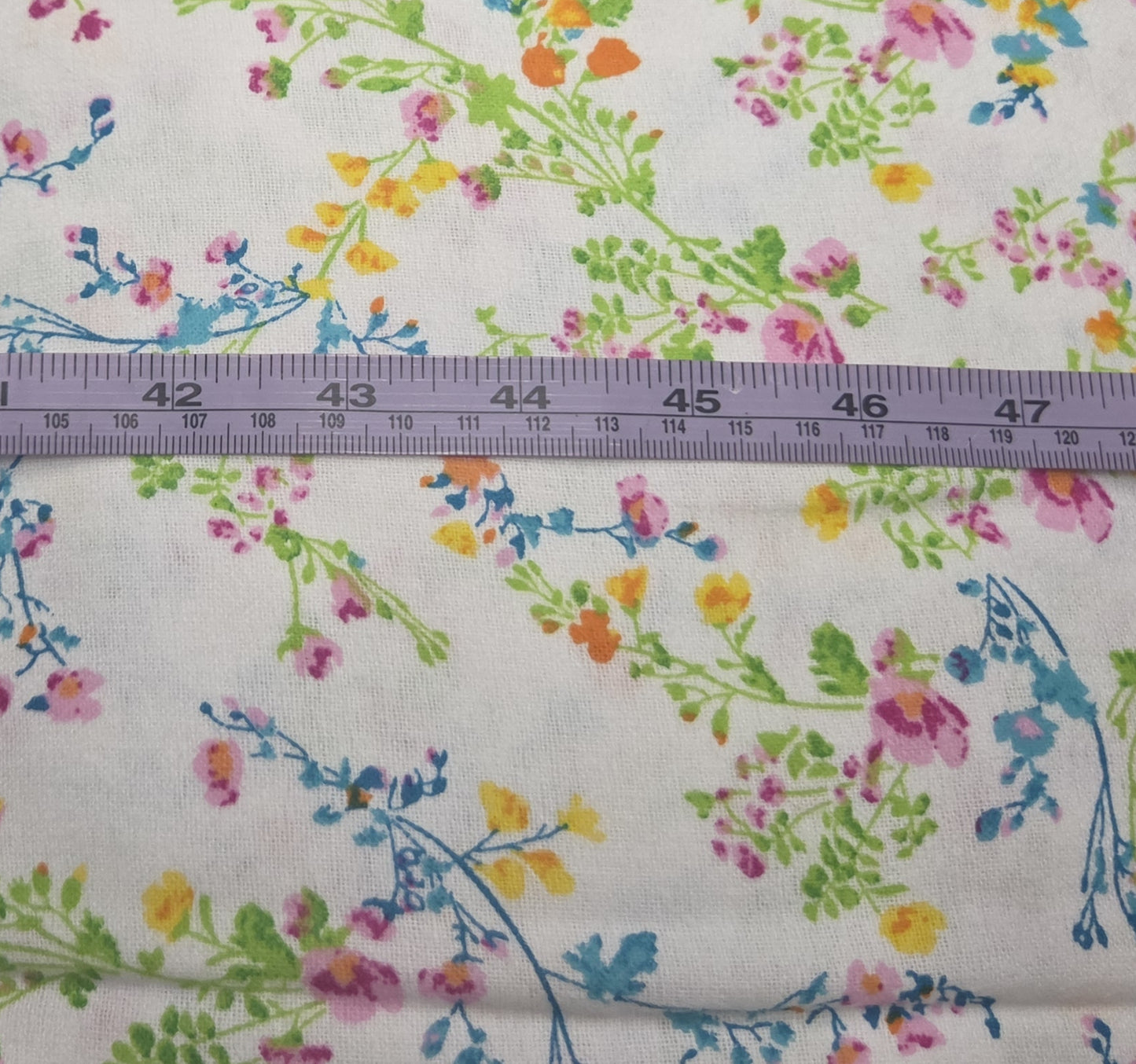 Colorful Floral Vines on White ♥ Flannel