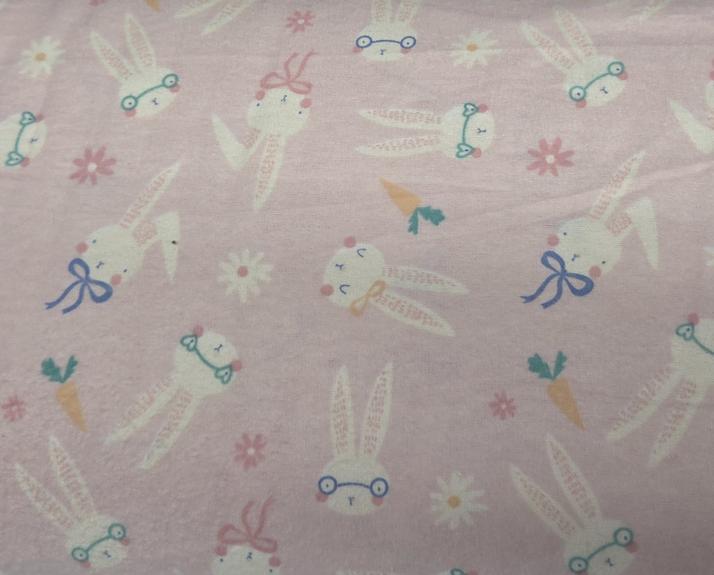 Easter Bunnies & Carrot Toss on Pink ♥ Flannel