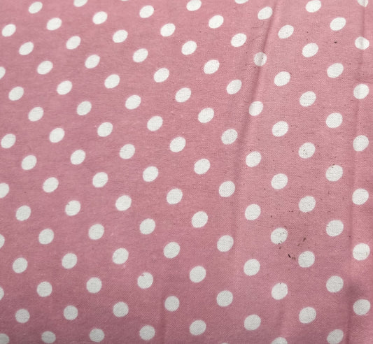 Large White Polka Dots on Pink ♥ Flannel