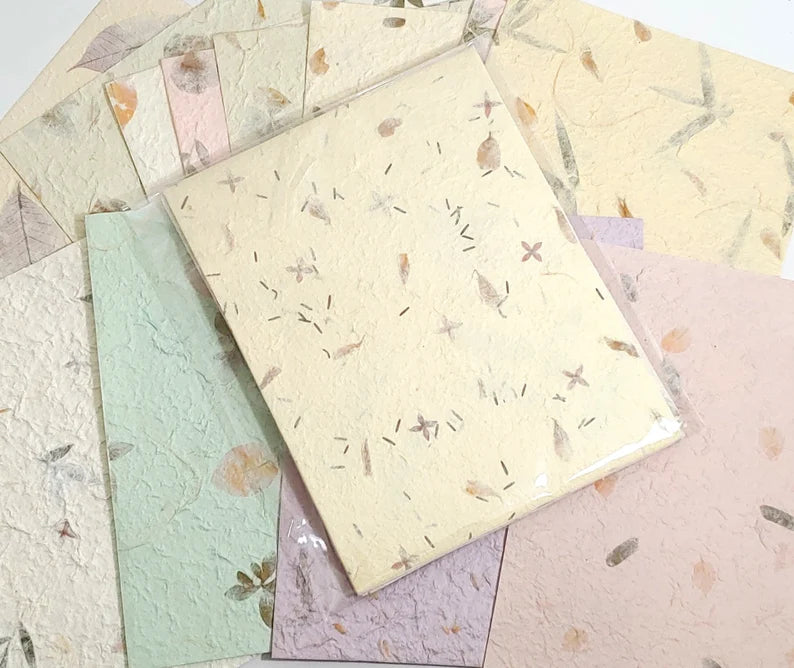 Beige/Off White Handmade Mulberry Paper - HM018