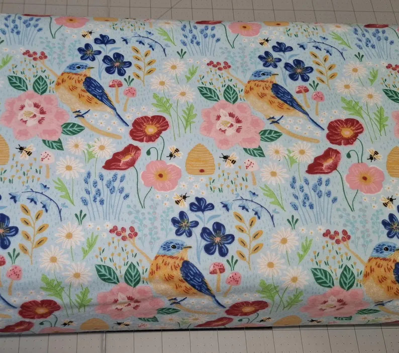 Bird Floral Print ♥ Flannel