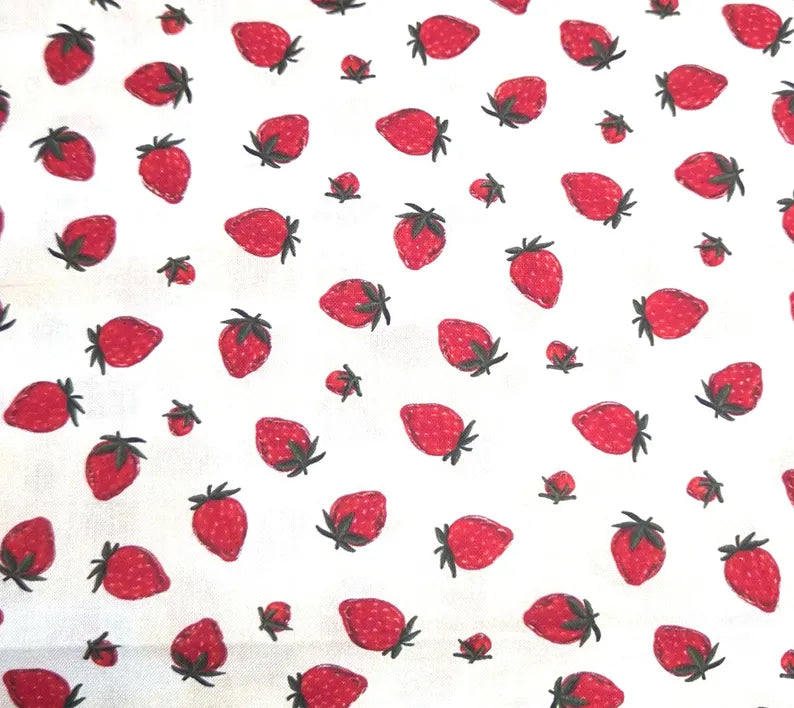 Tossed Strawberries on White