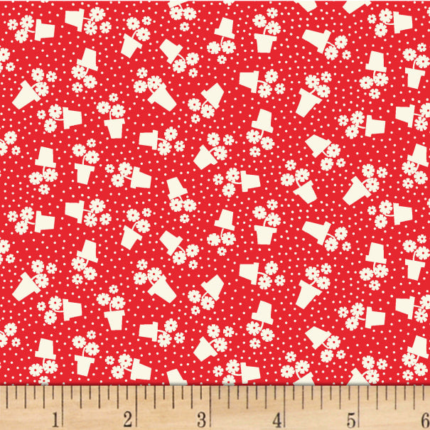 Playtime Floral on Red