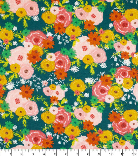 Flowers on Teal ♥ Flannel