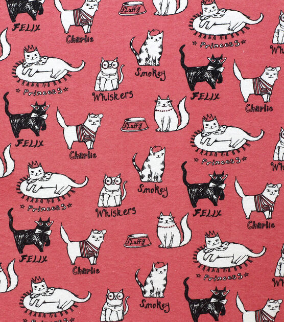 Cat Names on Pink ♥ Flannel