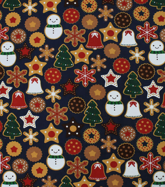 Christmas Cookies on Navy ♥ Flannel