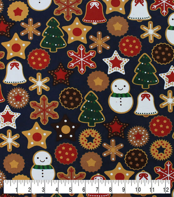 Christmas Cookies on Navy ♥ Flannel