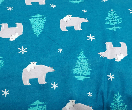 Polar Bear on Blue ♥ Flannel