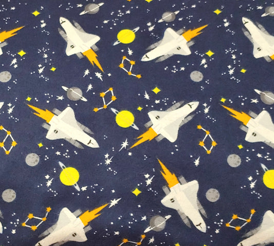 Rocket Ships on Navy ♥ Flannel