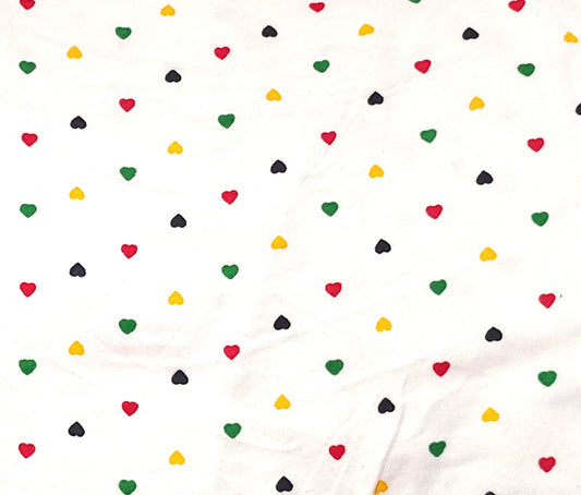 Rainbow Hearts on White ♥ Flannel