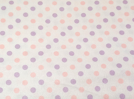 Pink and Purple Polka Dots on White ♥ Bamboo Flannel
