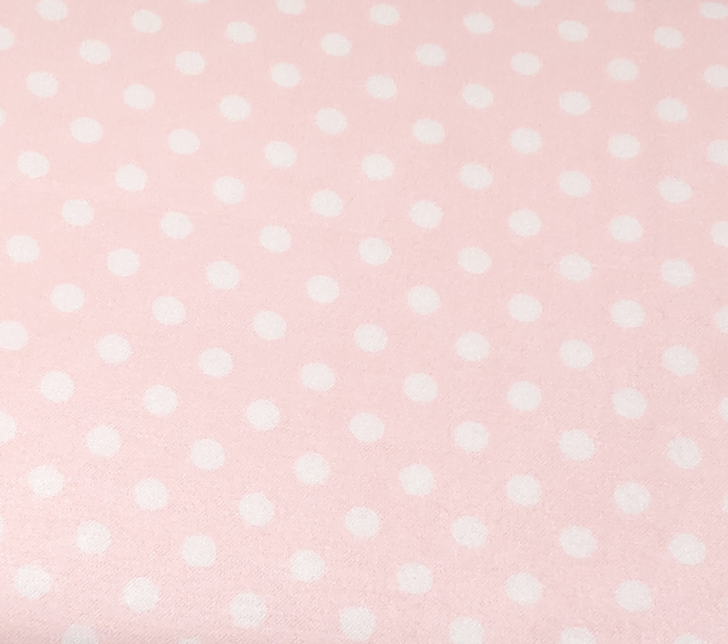 White Polka Dots on Pink ♥ Bamboo Flannel