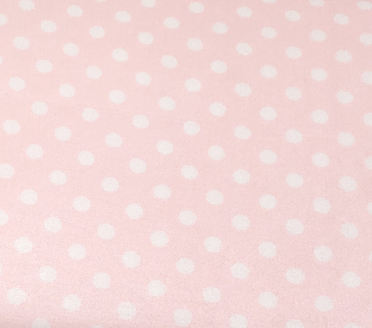 White Polka Dots on Pink ♥ Bamboo Flannel