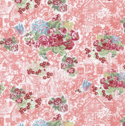 Japanese Floral on Red