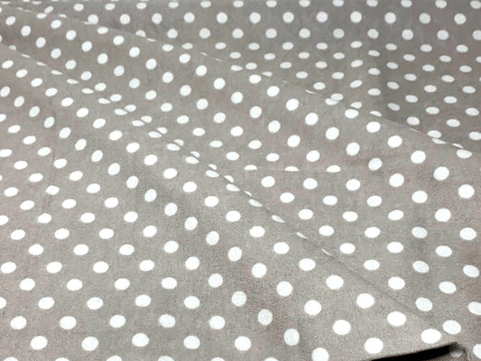 White Polka Dots on Gray ♥ Bamboo Flannel