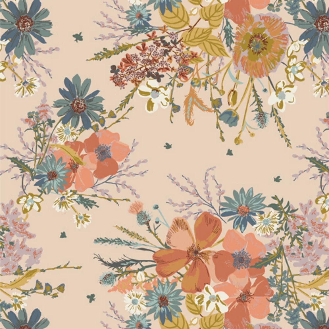 Spirited Floral on Peach ♥ Large Scale