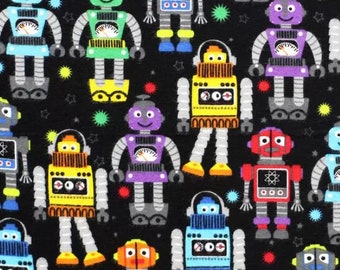 Robots on Black ♥ Flannel