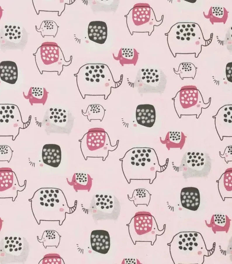 Dotty Elephants on Pink ♥ Flannel