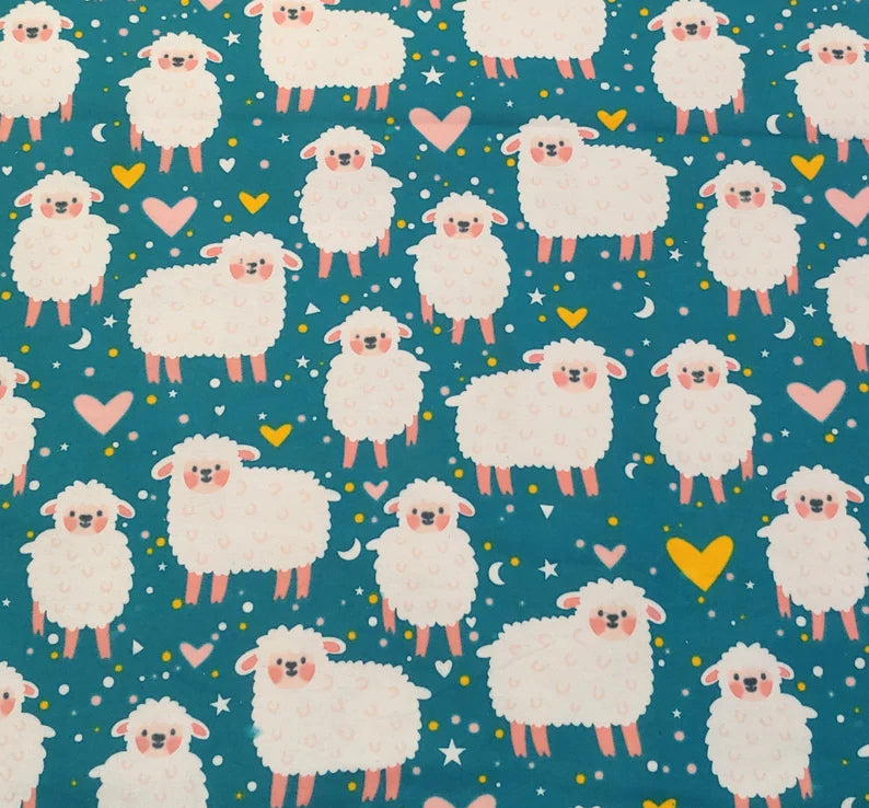 Sheep Blizzard on Blue ♥ Flannel