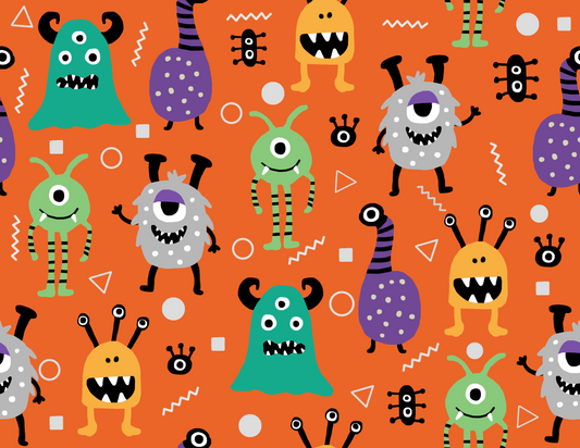 Doodle Monsters on Orange