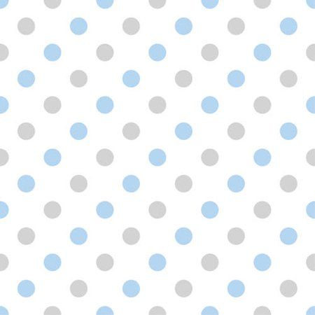 Blue and Gray Polka Dots on White ♥ Bamboo Flannel