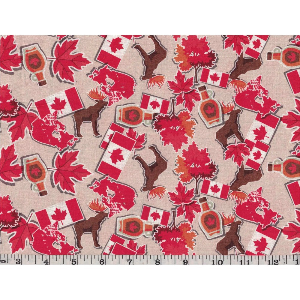 Canadian Theme on Beige